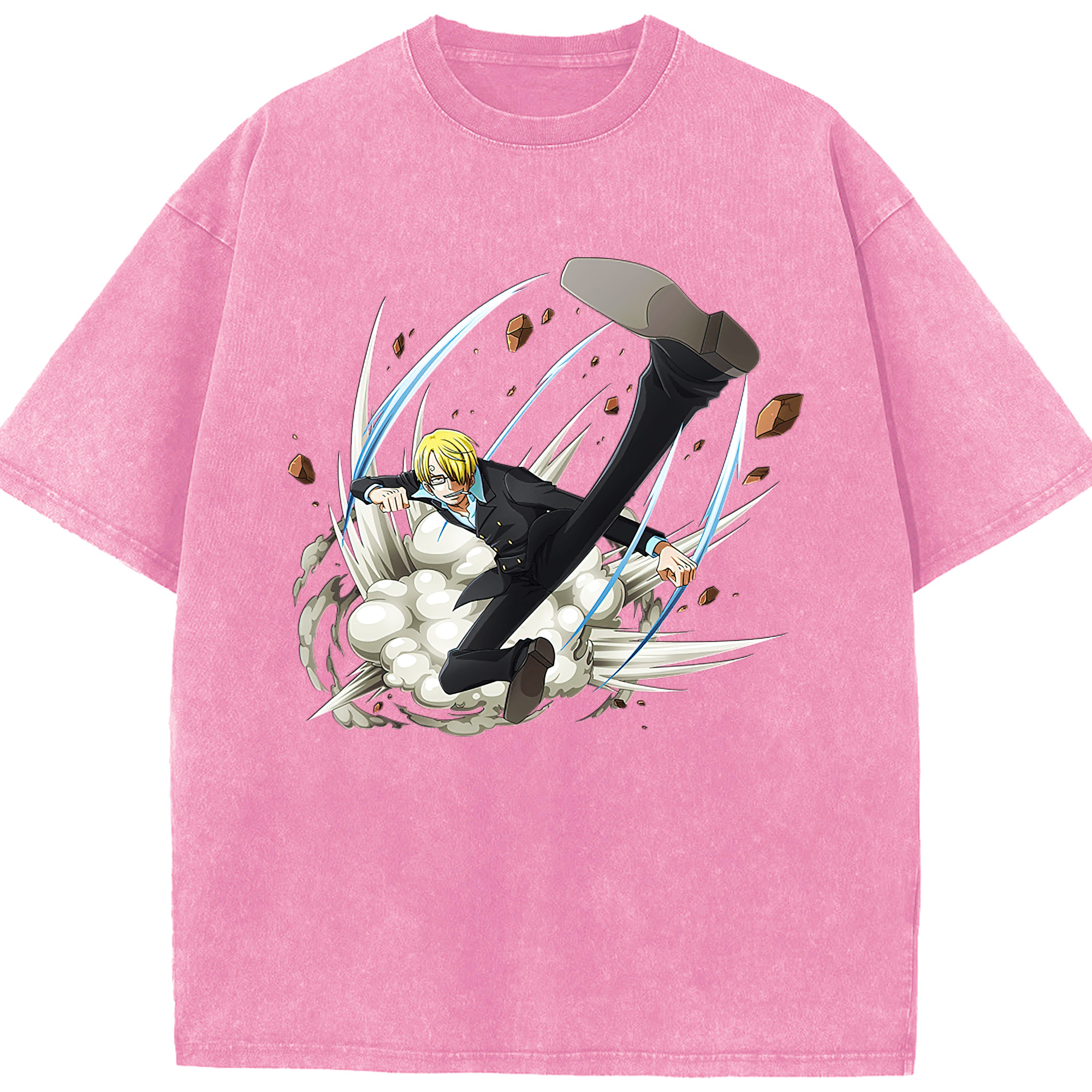 （画像用） ワンピース サンジ ONE PIECE Sanji 綿100% ヴィンテージ風 半袖Tシャツ（フロントプリント）